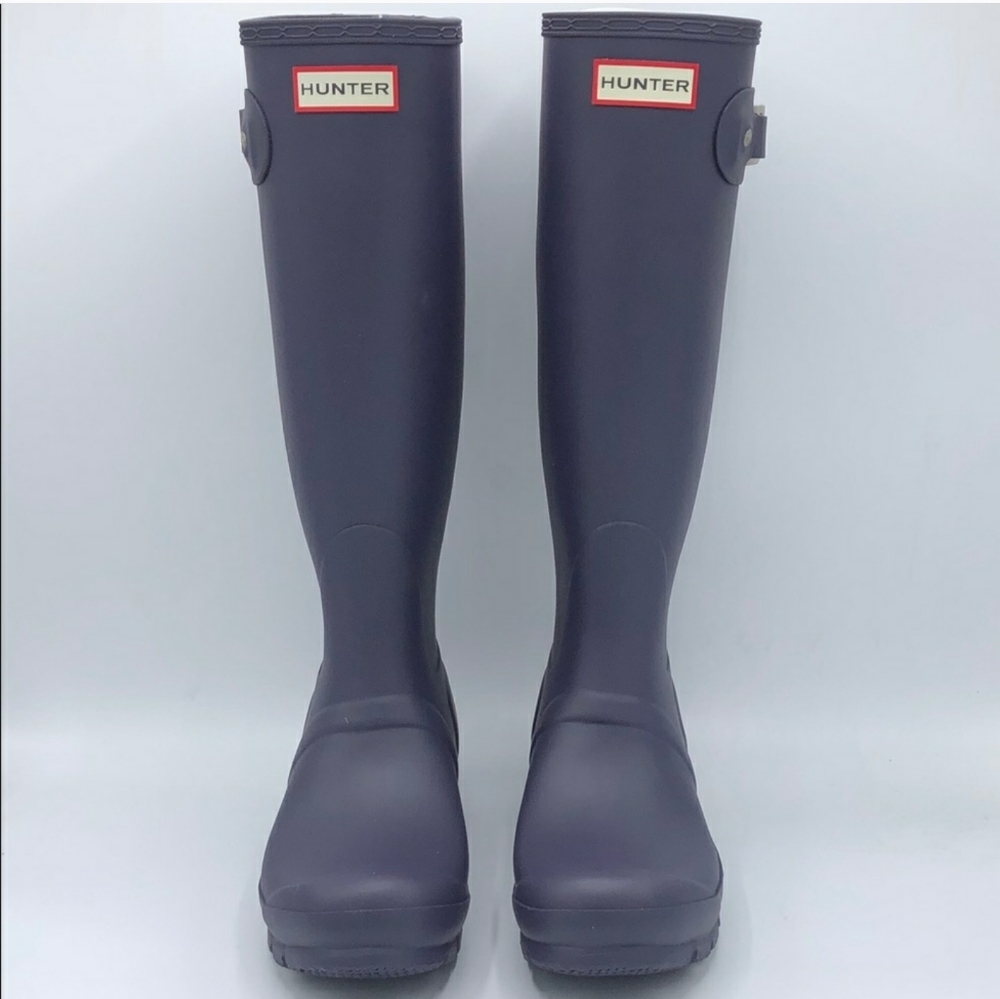 Hunter Original Tall Waterproof Rain Boot purple sz (5) MSRP $160 NEW - Picture 2 of 13
